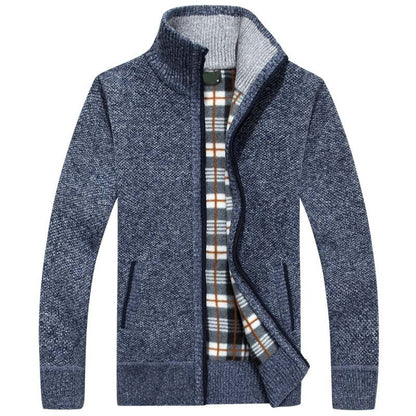 Strickjacke | Reißverschluss | Winter | Strickjacke | Herren-Strickjacke-Blau-M-Chaps Herrenmode