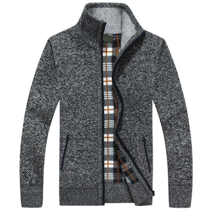 Strickjacke | Reißverschluss | Winter | Strickjacke | Herren-Strickjacke-Dunkelgrau-M-Chaps Herrenmode