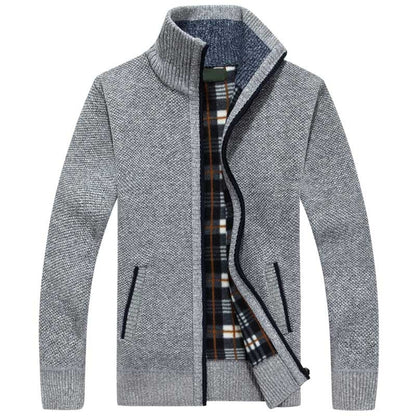 Strickjacke | Reißverschluss | Winter | Strickjacke | Herren-Strickjacke-Hellgrau-M-Chaps Herrenmode