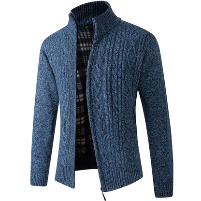 Strickjacke | Reißverschluss | Winter | Strickjacke | Herren-Strickjacke-Motiv Blau-M-Chaps Herrenmode