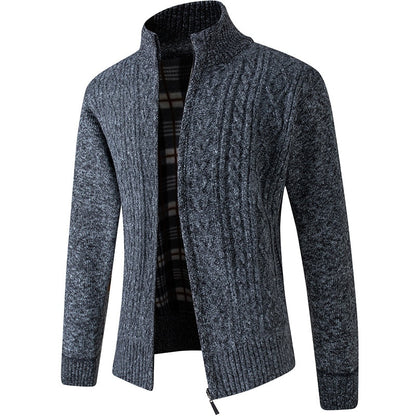 Strickjacke | Reißverschluss | Winter | Strickjacke | Herren-Strickjacke-Motiv Dunkelgrau-M-Chaps Herrenmode