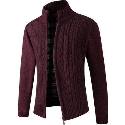 Strickjacke | Reißverschluss | Winter | Strickjacke | Herren-Strickjacke-Motiv Rot-M-Chaps Herrenmode