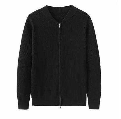 Strickjacke | Weich | Langarm | Reißverschluss-Strickjacke | Herren-Strickjacke-Schwarz-S-Chaps Herrenmode