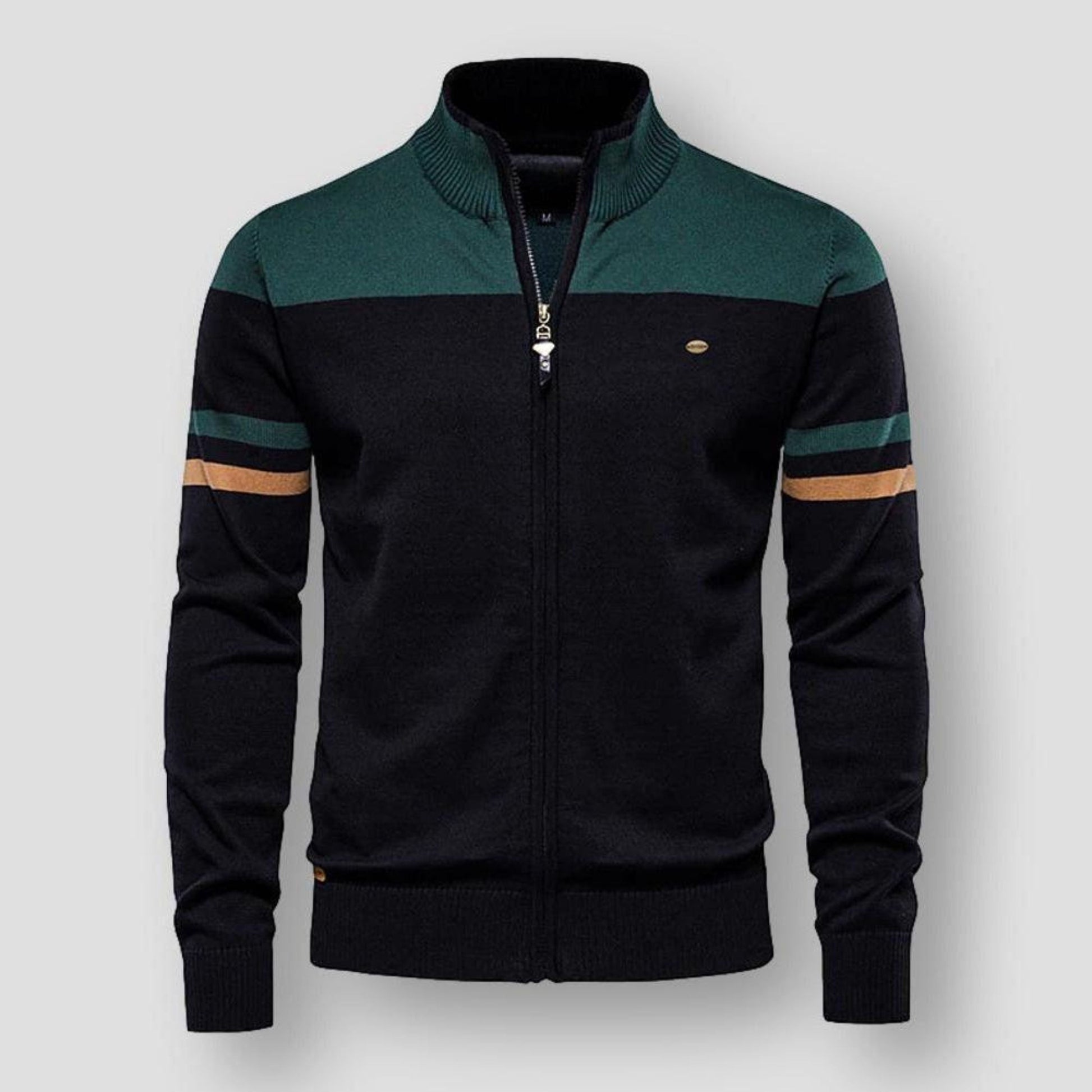 Strickjacke mit Reißverschluss | Vintage | Zip-Up | Strickjacke | Herrenjacke-Groen-S-Chaps Herrenmode