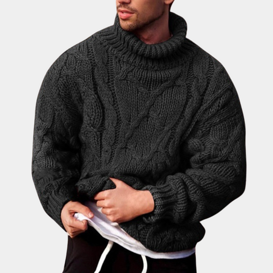 Strickpullover | Chunky | Rollkragenpullover | Strickpullover | Herrenpullover-Schwarz-S-Chaps Herrenmode