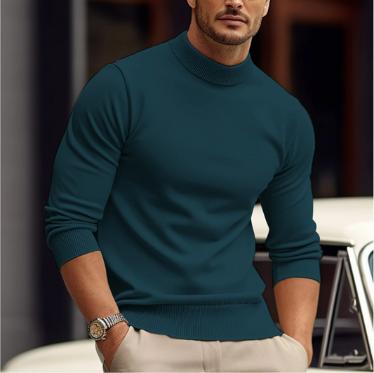 Strickpullover - Hoher Hals - Lange Ärmel - Rollkragenpullover - Pullover für Männer-Grün-XS-Chaps Herrenmode