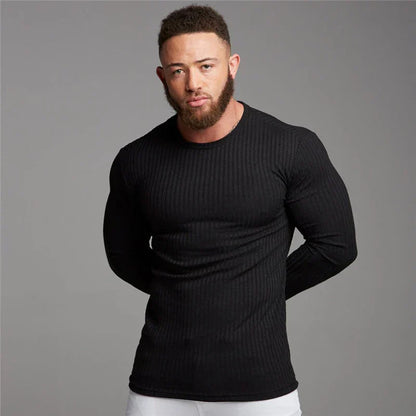 Strickpullover – Rippstrick – Langarm – Slim Fit – Herrenpullover-Chaps Herrenmode