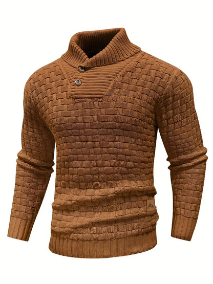 Strickpullover | Rollkragenpullover | Grobstrick | Strickpullover | Herrenbekleidung-Braun-S-Chaps Herrenmode
