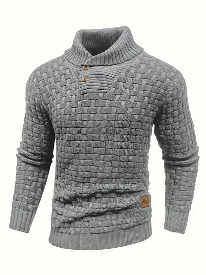 Strickpullover | Rollkragenpullover | Grobstrick | Strickpullover | Herrenbekleidung-Grau-S-Chaps Herrenmode