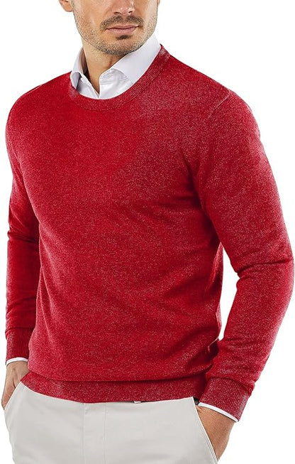 Strickpullover | Rundhalsausschnitt | Pullover | Baumwollpullover | Herrenpullover-Rot-XS-Chaps Herrenmode
