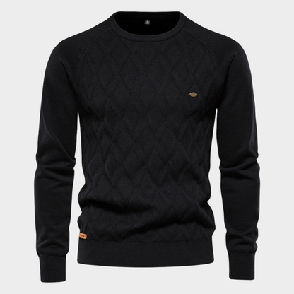 Strickpullover - Rundhalsausschnitt - Pullover - Strickpullover - Herrenbekleidung-Schwarz-S-Chaps Herrenmode