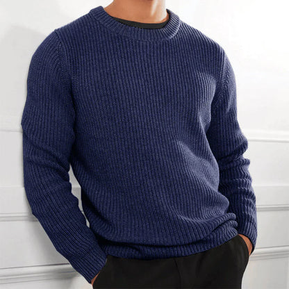 Strickpullover | Rundhalsausschnitt | Regular Fit | Strickpullover | Herrenstrickwaren-Blau-XS-Chaps Herrenmode