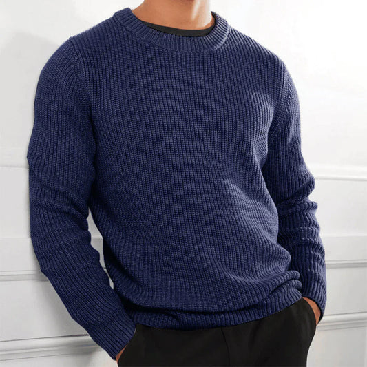 Strickpullover | Rundhalsausschnitt | Regular Fit | Strickpullover | Herrenstrickwaren-Blau-XS-Chaps Herrenmode