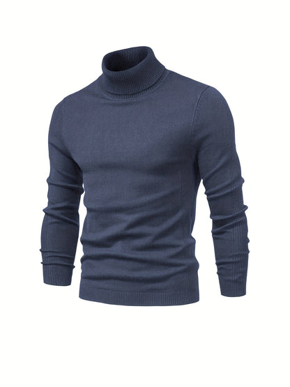 Strickpullover | Schmale Passform | Langärmlig | Rollkragen | Herrenbekleidung-Dunkelgrau-S-Chaps Herrenmode