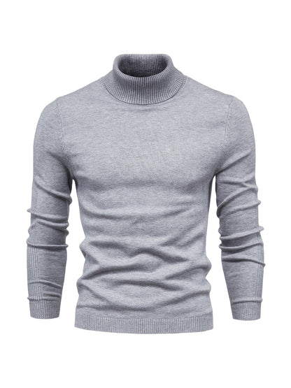 Strickpullover | Schmale Passform | Langärmlig | Rollkragen | Herrenbekleidung-Grau-S-Chaps Herrenmode