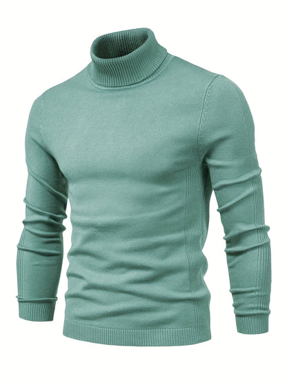 Strickpullover | Schmale Passform | Langärmlig | Rollkragen | Herrenbekleidung-Hellgrün-S-Chaps Herrenmode