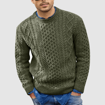 Strickpullover - Warm - Rundhalsausschnitt - Strickpullover - Herrenbekleidung-Grün-S-Chaps Herrenmode