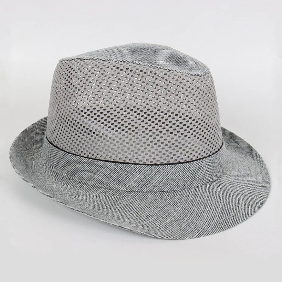 Strohhut für Männer | Deutsch | Oktoberfest | Hut mit Krempe | Korbhut für Männer-Grau-57 cm-Chaps Herrenmode