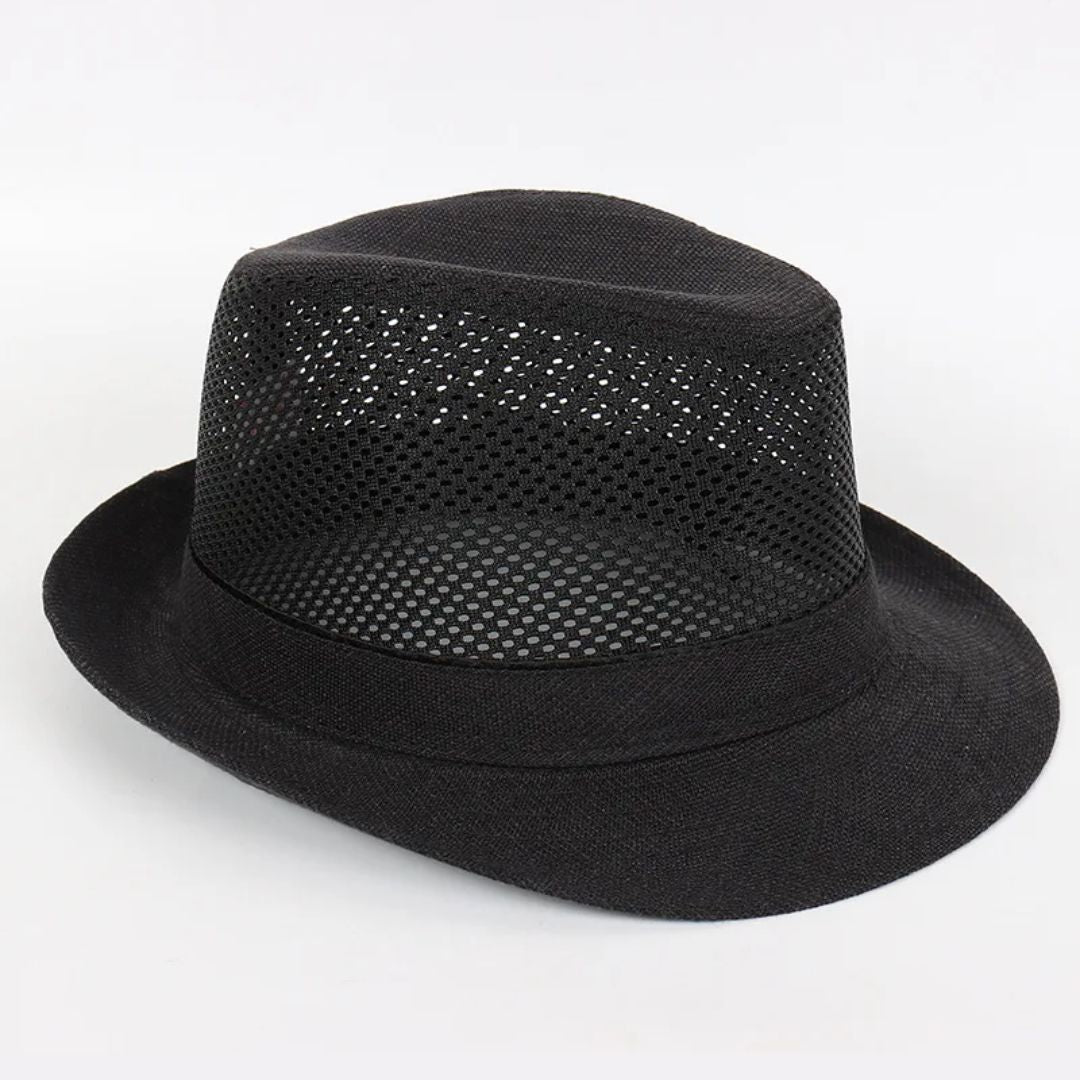 Strohhut für Männer | Deutsch | Oktoberfest | Hut mit Krempe | Korbhut für Männer-Schwarz-57 cm-Chaps Herrenmode