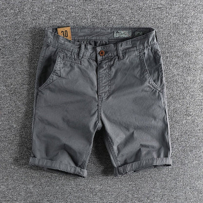 Summer Shorts - Men's Comfortable Stretch Denim Shorts-Grau-S-Chaps Herrenmode