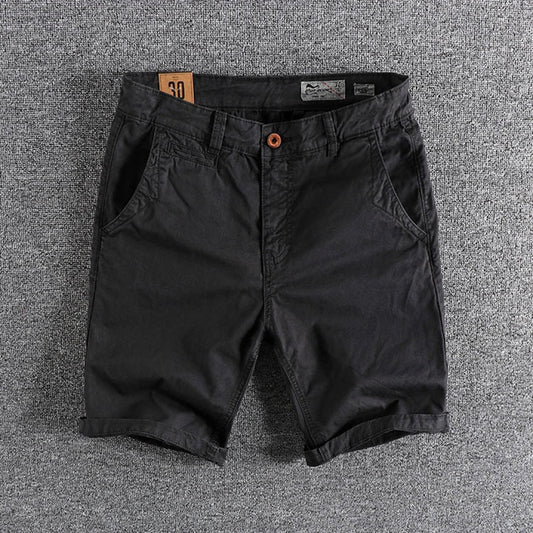 Summer Shorts - Men's Comfortable Stretch Denim Shorts-Schwarz-S-Chaps Herrenmode