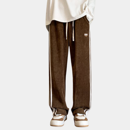 Sweatpants - Gestreifte Herren Jogger mit weitem Bein und lockerer Passform-Chaps Herrenmode