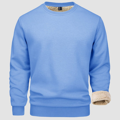 Sweatshirt – Warm – Rundhalsausschnitt – Winterpullover – Fleecegefütterte Sweatshirts für Männer-Hellblau-S-Chaps Herrenmode