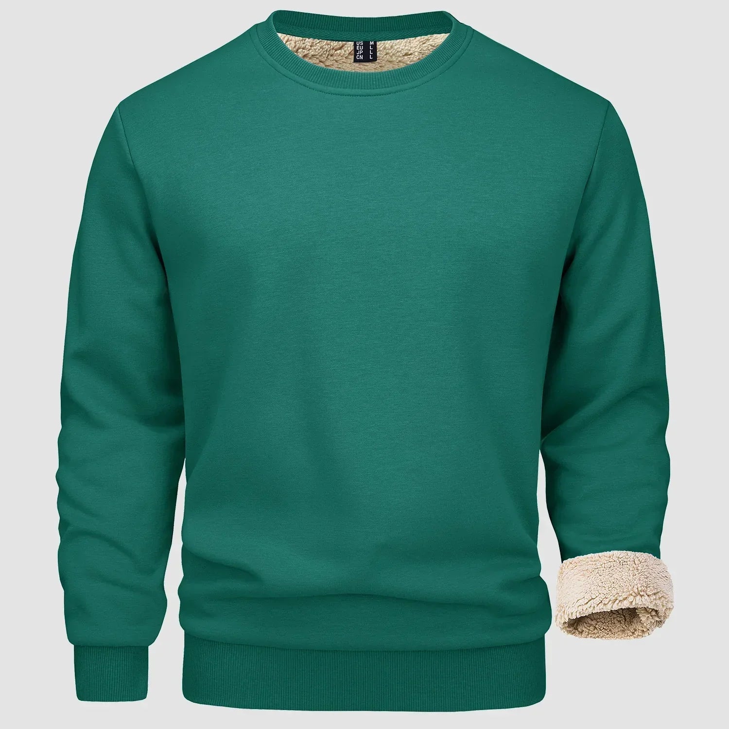 Sweatshirt – Warm – Rundhalsausschnitt – Winterpullover – Fleecegefütterte Sweatshirts für Männer-Jadegrün-S-Chaps Herrenmode