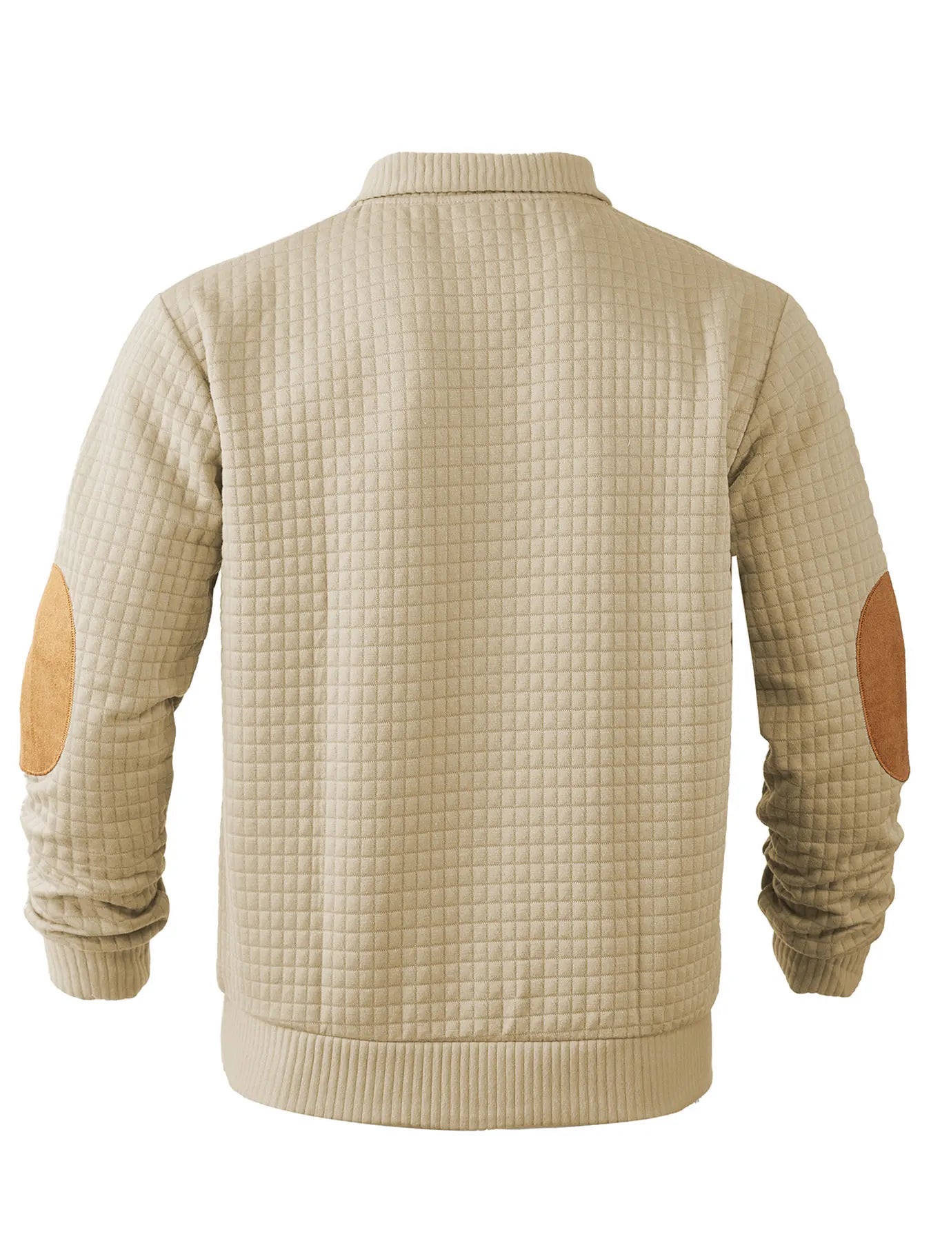 Sweatshirt - Warmer Waffelpullover für Männer mit Ellbogenaufnähern-Chaps Herrenmode