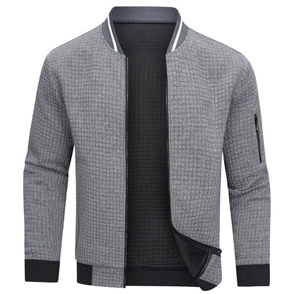 Sweatshirt mit Reißverschluss - Langarm - Warm - Strickjacke mit Reißverschluss - Herrenjacke-Grau-XS-Chaps Herrenmode