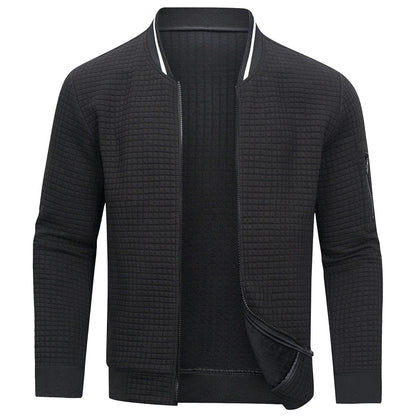 Sweatshirt mit Reißverschluss - Langarm - Warm - Strickjacke mit Reißverschluss - Herrenjacke-Schwarz-XS-Chaps Herrenmode