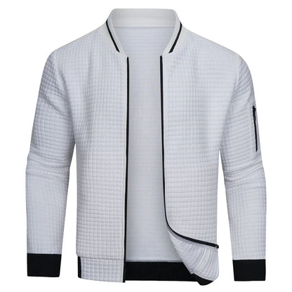 Sweatshirt mit Reißverschluss - Langarm - Warm - Strickjacke mit Reißverschluss - Herrenjacke-Weiß-XS-Chaps Herrenmode