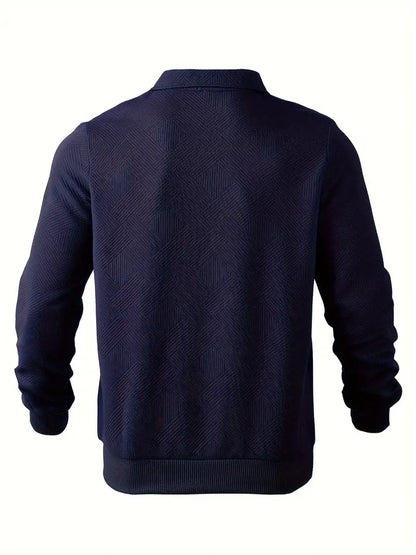Sweatshirt mit Viertelreißverschluss | Mit Kragen | Normaler Reißverschluss | Herren-Pullover mit halbem Reißverschluss | Herrenbekleidung-Chaps Herrenmode