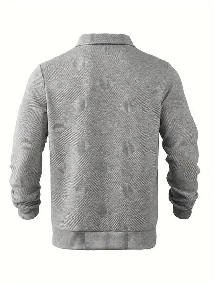 Sweatshirt mit Viertelreißverschluss | Mit Kragen | Normaler Reißverschluss | Herren-Pullover mit halbem Reißverschluss | Herrenbekleidung-Chaps Herrenmode