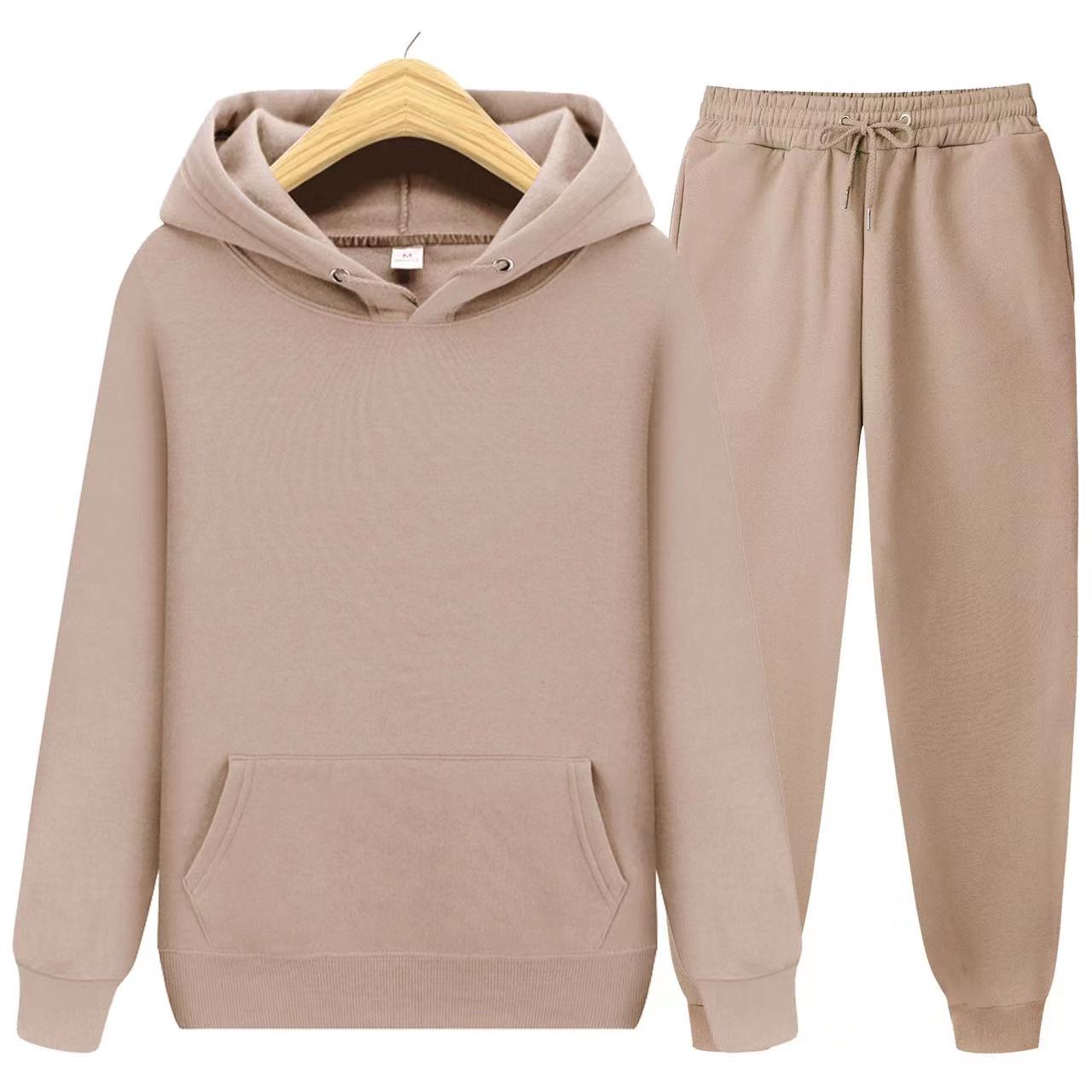 Sweatsuit – bequem – zweiteilig – Jogginganzug mit Kapuze – Jogginganzüge für Männer-Apricot-S-Chaps Herrenmode