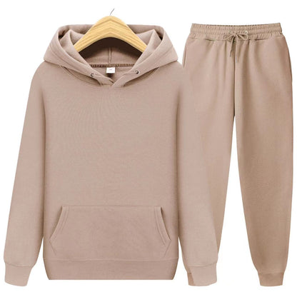 Sweatsuit – bequem – zweiteilig – Jogginganzug mit Kapuze – Jogginganzüge für Männer-Apricot-S-Chaps Herrenmode