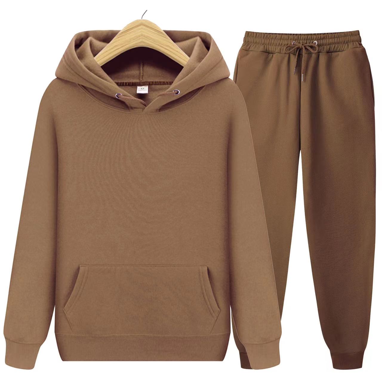 Sweatsuit – bequem – zweiteilig – Jogginganzug mit Kapuze – Jogginganzüge für Männer-Braun-S-Chaps Herrenmode