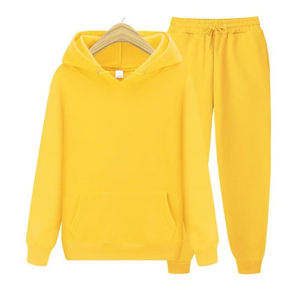 Sweatsuit – bequem – zweiteilig – Jogginganzug mit Kapuze – Jogginganzüge für Männer-Gelb-S-Chaps Herrenmode
