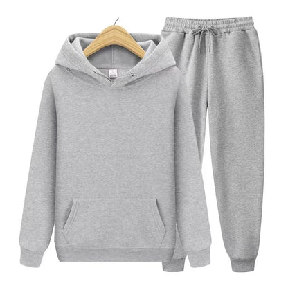 Sweatsuit – bequem – zweiteilig – Jogginganzug mit Kapuze – Jogginganzüge für Männer-Grau-S-Chaps Herrenmode