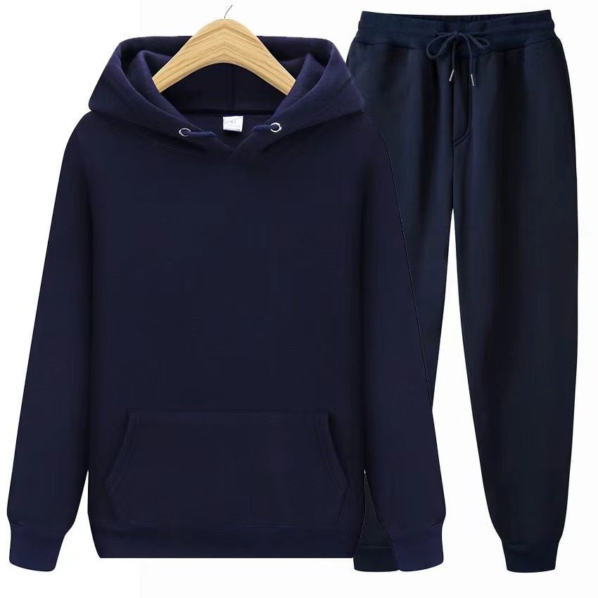 Sweatsuit – bequem – zweiteilig – Jogginganzug mit Kapuze – Jogginganzüge für Männer-Marineblau-S-Chaps Herrenmode