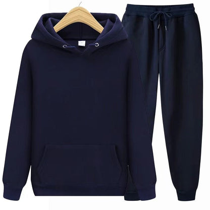 Sweatsuit – bequem – zweiteilig – Jogginganzug mit Kapuze – Jogginganzüge für Männer-Marineblau-S-Chaps Herrenmode