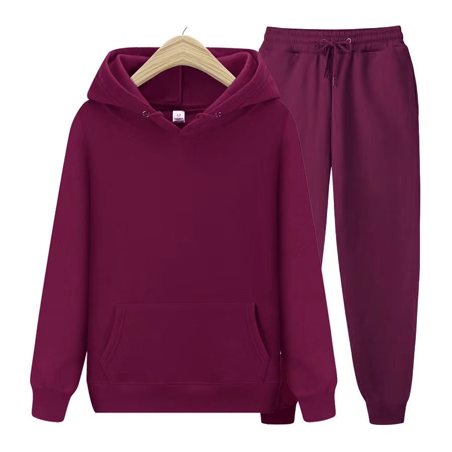 Sweatsuit – bequem – zweiteilig – Jogginganzug mit Kapuze – Jogginganzüge für Männer-Merlot-S-Chaps Herrenmode