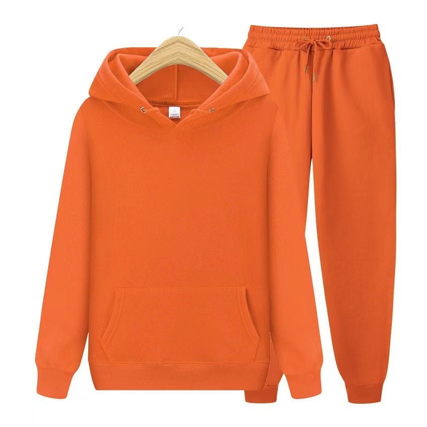 Sweatsuit – bequem – zweiteilig – Jogginganzug mit Kapuze – Jogginganzüge für Männer-Orange-S-Chaps Herrenmode