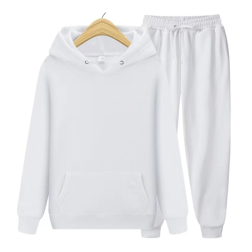 Sweatsuit – bequem – zweiteilig – Jogginganzug mit Kapuze – Jogginganzüge für Männer-Weiß-S-Chaps Herrenmode