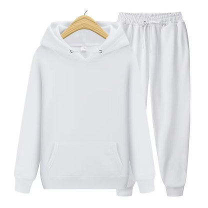 Sweatsuit – bequem – zweiteilig – Jogginganzug mit Kapuze – Jogginganzüge für Männer-Weiß-S-Chaps Herrenmode