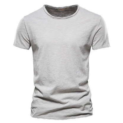 T-Shirt | Freizeit | Kurzarm | Rundhalsausschnitt | Herrenhemden-Grau-S-Chaps Herrenmode