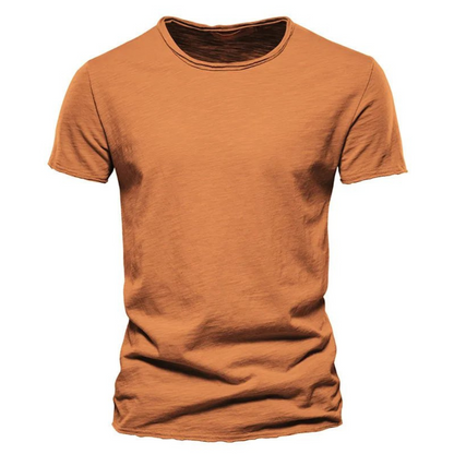 T-Shirt | Freizeit | Kurzarm | Rundhalsausschnitt | Herrenhemden-Orange-S-Chaps Herrenmode