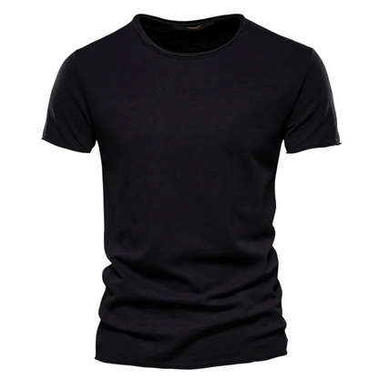 T-Shirt | Freizeit | Kurzarm | Rundhalsausschnitt | Herrenhemden-Schwarz-S-Chaps Herrenmode