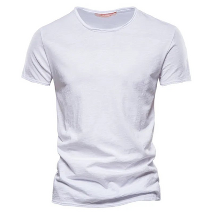 T-Shirt | Freizeit | Kurzarm | Rundhalsausschnitt | Herrenhemden-Weiß-S-Chaps Herrenmode