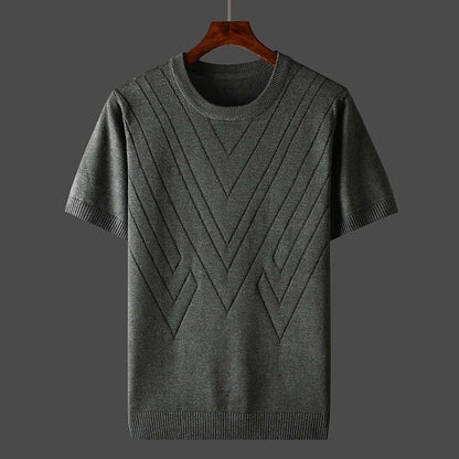 T-Shirt | Kaschmir | Lockere Passform | Rundhalsausschnitt T-Shirt | T-Shirts für Herren-Grau-XS-Chaps Herrenmode